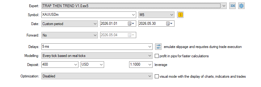 Trap Then Trend input settings